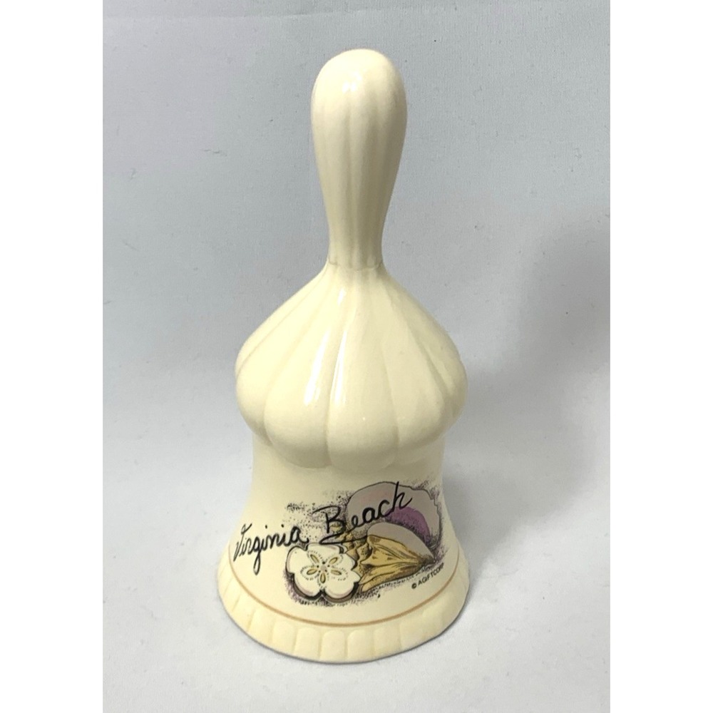 Virginia Beach Ceramic Bell Travel Souvenir Vintage Repaired‎ Korea